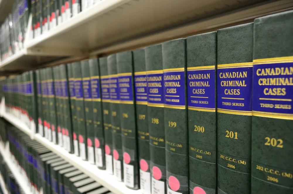 A shelf of law reports.